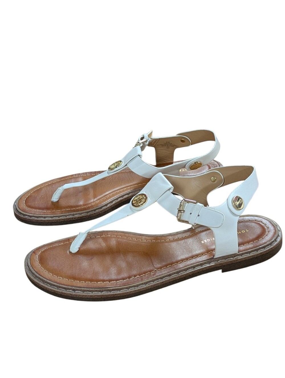 Tommy Hilfiger Bennia White Flat Thong Sandal Size 8.5